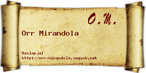 Orr Mirandola névjegykártya
